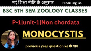 Bsc 5th sem zoology classes|P1|unit-1|monocystis|Diversity of nonchordata#bsc5thsemester#bsc#zoology