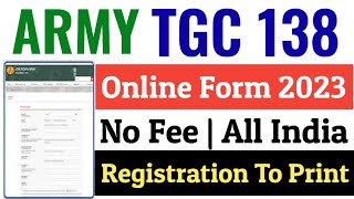 Indian Army TGC 138 Online Form 2023 Kaise Bhare | How to fill Army TGC 138 Online Form 2023