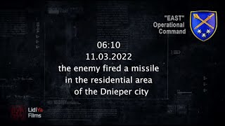 Rocket strike on the residential area of the Dnipro, Ukraine.