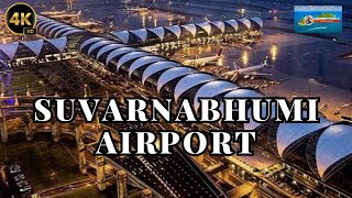 [4K 60fps ] Suvarnabhumi Airport Departure and Arrival Area | Biggest Airport of Thailand #thailand