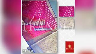 Tranoli Jacquard Cotton Flora Saree With Blouse Piece