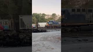 CSX 388 idles in rail yard in White, Ga