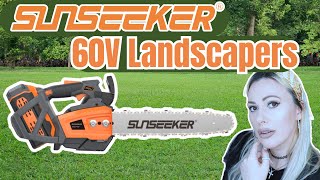 SUNSEEKER 60V commercial landscapers: Grass Trimmer & Brush Cutter, Pole Hedger, Top-handle Chainsaw