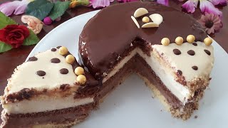 Chocolate Cake كيكة الشّكلاطة البيضاء و السّوداء