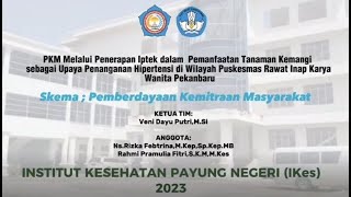 PKM 2023 : Penerapan Iptek dalam Penanganan Hipertensi di Wilayah Puskesmas Karya Wanita Pekanbaru