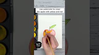 How to draw an apple🍎❤️ #shorts