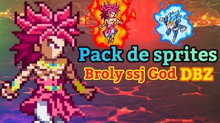 PACK DE SPRITES DE BROLY SSJ DIOS,DBZ ( SPRITES HD) CREADO POR MI