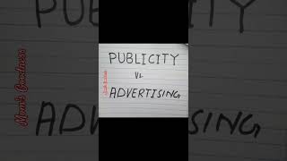 Publicity vs Advertising | Learn the difference #difference #english #learning