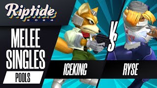 Iceking (Fox) vs Ryse (Sheik) - Riptide 2024 - Melee Singles - R1 Pools