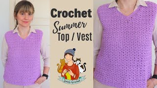 How To Crochet An Easy Summer Top / Vest