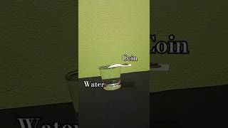 Simple coin balance experiment with water. AtoZ View #experiements #science #shorts