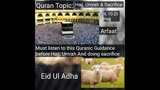 Quran verses about hajj, umrah and sacrifice|EidUlAdha| with English Translation| Quran Topics