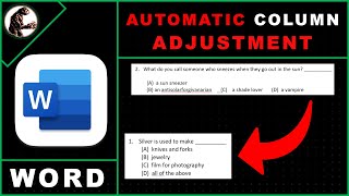 How to Adjust Column in Word Automatically