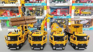 Review Of Diecast Trucks Of Crane Truck, Excavator, Mixer Truck, Dump Truck