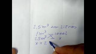 como transformar metros cúbicos (m³)  em litros?    2,5m³  quantos litros?