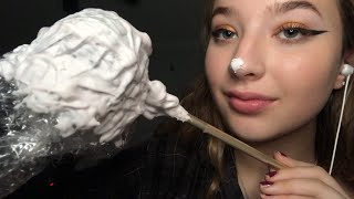 ASMR// i tried SHAVING CREAM on the mic...