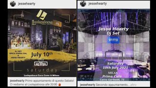 Jesse Hearty 2 Dj Set @Loolapaloosa 20:00 - 22:00 | @Prima Cafè 22:30 - 2:00 Milan, SOLD OUT 10/7/21