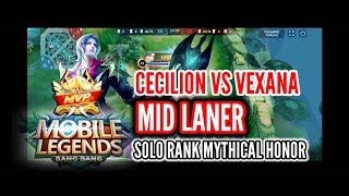 CECILION SOLO RANK MYTHICAL HONOR || MLBB