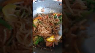 20/6/2024 Stir-fried spicy spaghetti with pork sausage.