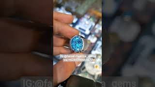 Batu Permata Blue Topaz (Custom Cut) Ring Silver HM.. Harga: Rp 4jt (Nego)