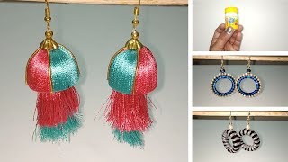 3 Handmade earrings designs/Best out of waste