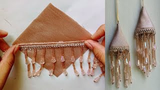 How to Make Blouse Latkan with Clothes | Latkan Banane ka Tarika | How to Attach Latkan in Dori