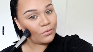 How I Contour and Highlight My Round Face | FULL Coverage | Makeupwithjah