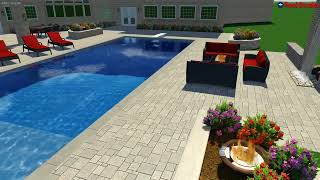 3d swimming pool spa design