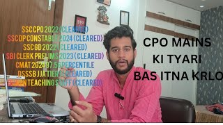 SSC CPO Mains 2024 preparation strategy video|| CPO Mains mein kaise 185+ score kare || DP SI||