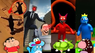 😱 Serbian Dancing Lady Vs Skibidi Toilet Vs Rainbow friends Vs Garten of Banban with Oggy & Jack