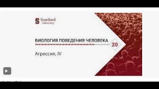 Биология поведения человека  Лекция #20  Агрессия, IV Роберт Сапольски, 2010  Стэнфорд