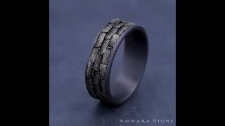 CFTBP9875119GTAW - 7.5mm Brick Patterned Men's Wedding Ring