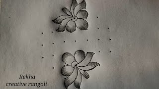 latest flower rangoli (7*3*3) | simple poo kolam | festival kolangal @rekhacreativerangoli