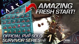 AMAZING FRESH START ON OFFICIAL! EASY NO TOOL RAID! | EP 1 | ARK | Official PvP Solo Survivor Series