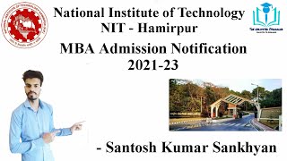 NIT Hamirpur MBA Admission Notification 2021-23 | Prospectus Review | MBA | NIT | CAT | CMAT | MAT