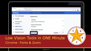 Low Vision Tools in ONE Minute: Chrome- Fonts & Zoom