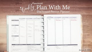 Weekly Functional Plan With Me Passion Planner | January 8, 2024