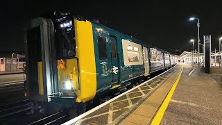 South Western Railway Class 455, 455868 in BR Blue & 455909 departing Clapham Junction