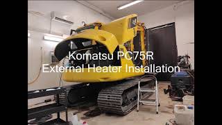 Komatsu Excavator Engine diesel  pre heater installation, Binar