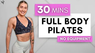 30 Min FULL BODY Intermediate PILATES (No Equipment) Vocal Instructions