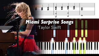 Taylor Swift - Miami Surprise Songs - Accurate Piano Tutorial with Sheet Music