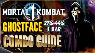 Mortal Kombat 1 GHOSTFACE COMBO GUIDE ~ MK1 Ghostface Combos 27-44%