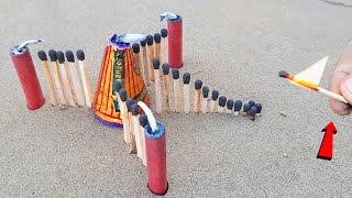 Matchstick Chain Domino Vs Diwali Crackers Amazing Experiment 😱 सोचा नहीं था ऐसा होगा ?