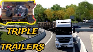 Euro Truck Simulator 2 | Smooth Hauling Triple Trailers | Logitech G29 |