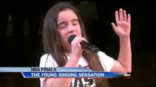 12-year old Julia Dale ~ Singing The National Anthem With A Booming Voice.