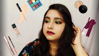 Green eye makeup tutorial using Nicka k nine color eyeshadow palette 🎨 🎨