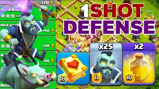 HOG WIZARD Unstoppable: One Shot Defense: TH16 Legend League Attacks!