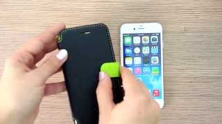 Husa iPhone 6 VERUS Book Negru cu Verde