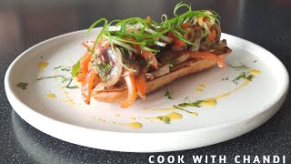 Mediterranean Eggplant & Peppers on Toast    //  By Cook with Chandi