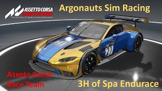 ACC Live: 3H of Spa, Asxeto Corsa Endurance, Argonauts Sim Racing, ASR